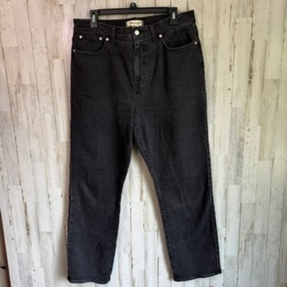 Madewell Jeans Women 12/31 Black 90s Straight High Rise Denim Pants Western Boho